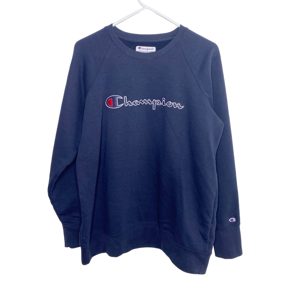 Champion spell out graphic sweatshirt large EUC